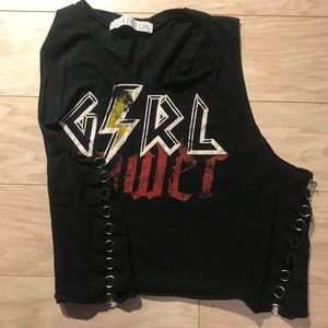 Girl power crop with embellishments